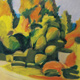 painting of a residential front garden