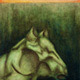 painting of a neo futuristic horse maquette