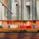 painting of an abandoned grain elevator