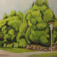 painting of a very large overgrown hedge