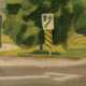 watercolour painting of a street oasis